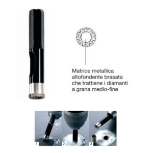 Punta Diamantata 6mm per Taglio Gres Porcellanato
